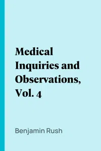 Medical Inquiries and Observations, Vol. 4_cover