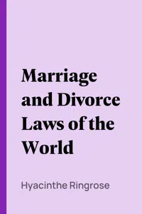 Marriage and Divorce Laws of the World_cover