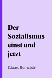 Der Sozialismus einst und jetzt_cover