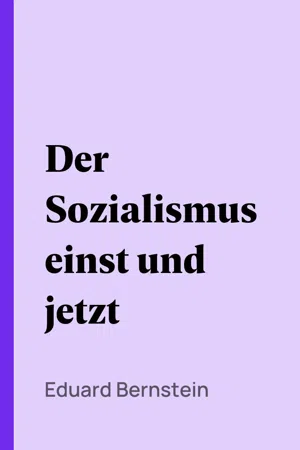 Der Sozialismus einst und jetzt