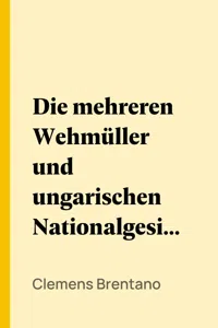 Die mehreren Wehmüller und ungarischen Nationalgesichter_cover