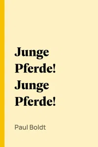 Junge Pferde! Junge Pferde!_cover