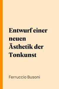 Entwurf einer neuen Ästhetik der Tonkunst_cover