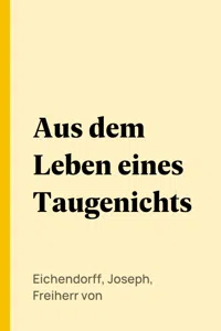 Aus dem Leben eines Taugenichts_cover