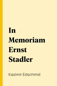 In Memoriam Ernst Stadler_cover