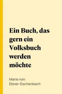 Ein Buch, das gern ein Volksbuch werden möchte_cover