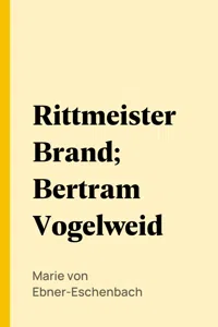 Rittmeister Brand; Bertram Vogelweid_cover