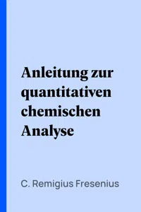 Anleitung zur quantitativen chemischen Analyse_cover