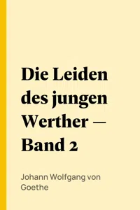 Die Leiden des jungen Werther — Band 2_cover