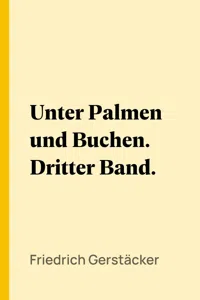 Unter Palmen und Buchen. Dritter Band._cover