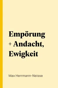 Empörung + Andacht, Ewigkeit_cover