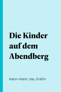 Die Kinder auf dem Abendberg_cover