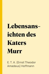 Lebensansichten des Katers Murr_cover