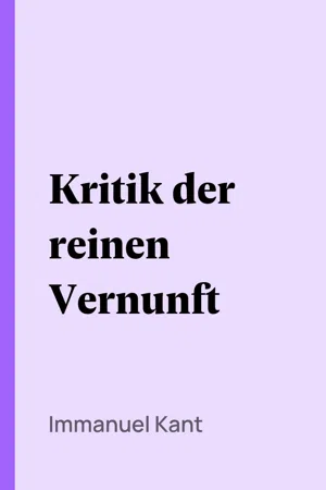 Kritik der reinen Vernunft