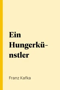 Ein Hungerkünstler_cover