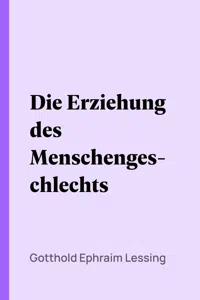 Die Erziehung des Menschengeschlechts_cover