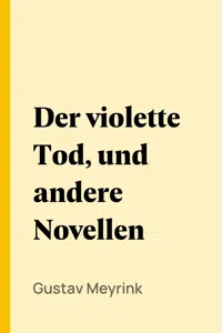 Der violette Tod, und andere Novellen_cover