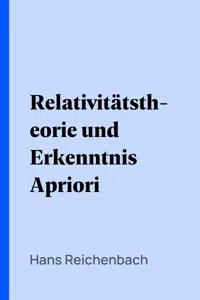 Relativitätstheorie und Erkenntnis Apriori_cover