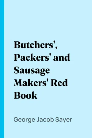 Butchers', Packers' and Sausage Makers' Red Book