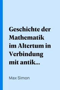 Geschichte der Mathematik im Altertum in Verbindung mit antiker Kulturgeschichte_cover