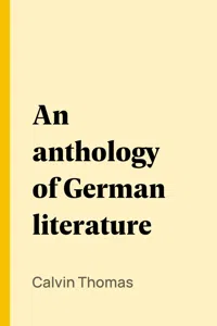 An anthology of German literature_cover