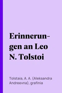 Erinnerungen an Leo N. Tolstoi_cover