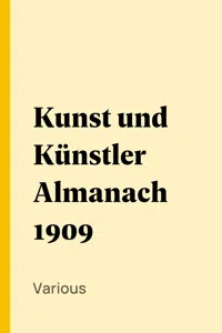 Kunst und Künstler Almanach 1909_cover