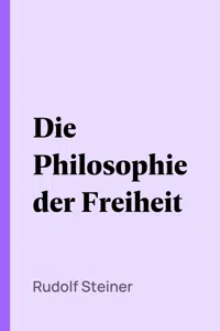 Die Philosophie der Freiheit_cover