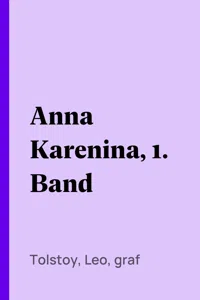 Anna Karenina, 1. Band_cover