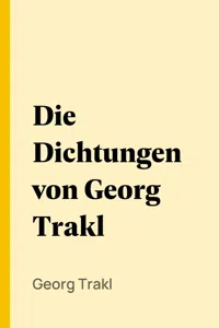 Die Dichtungen von Georg Trakl_cover