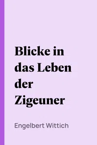 Blicke in das Leben der Zigeuner_cover