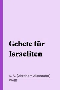 Gebete für Israeliten_cover