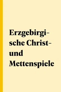 Erzgebirgische Christ- und Mettenspiele_cover