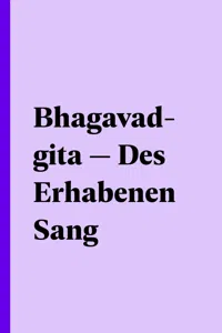 Bhagavadgita — Des Erhabenen Sang_cover