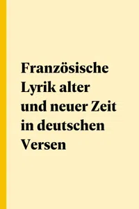 Französische Lyrik alter und neuer Zeit in deutschen Versen_cover