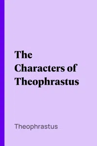 The Characters of Theophrastus_cover
