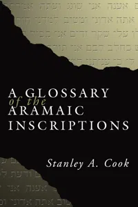 A Glossary of the Aramaic Inscriptions_cover