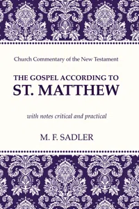 The Gospel According to St. Matthew_cover