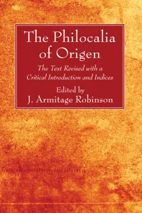 The Philocalia of Origen_cover