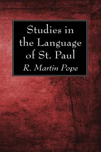 Studies in the Language of St. Paul_cover