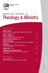 McMaster Journal of Theology and Ministry: Volume 20, 2018–2019_cover