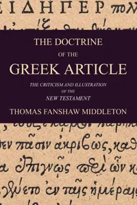 The Doctrine of the Greek Article_cover