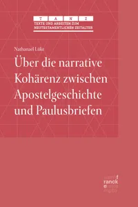 Über die narrative Kohärenz zwischen Apostelgeschichte und Paulusbriefen_cover