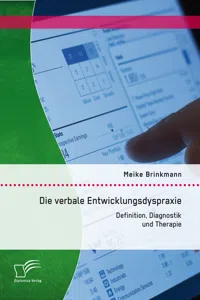 Die verbale Entwicklungsdyspraxie: Definition, Diagnostik und Therapie_cover