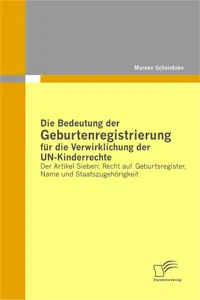 Die Bedeutung der Geburtenregistrierung für die Verwirklichung der UN-Kinderrechte_cover