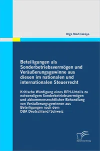 Beteiligungen als Sonderbetriebsvermögen und Veräußerungsgewinne aus diesen im nationalen und internationalen Steuerrecht_cover