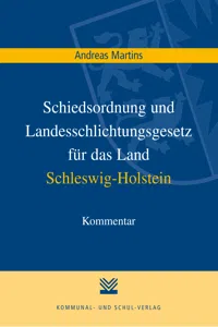 Schiedsordnung und Landesschlichtungsgesetz für das Land Schleswig-Holstein_cover