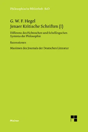 Jenaer Kritische Schriften (I)