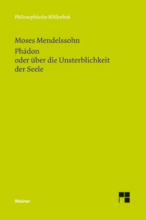 Phädon oder über die Unsterblichkeit der Seele