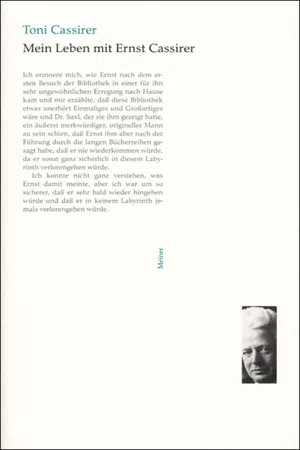 Mein Leben mit Ernst Cassirer